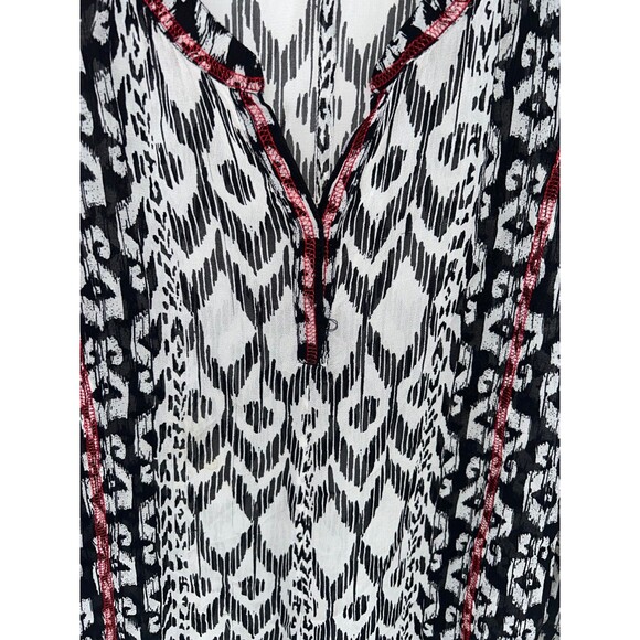 Women's Chico's Sheer Abstract Print 3/4 Sleeve Blouse Size 3 XL - Picture 5 of 7